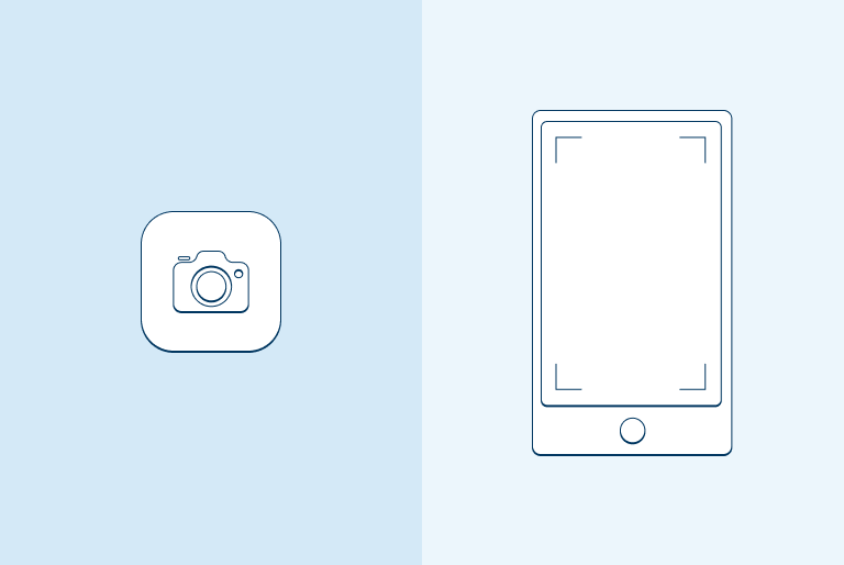illustration of the camera app on a smartphone