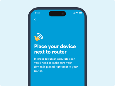 Image of the broadband app preparing to scan the router