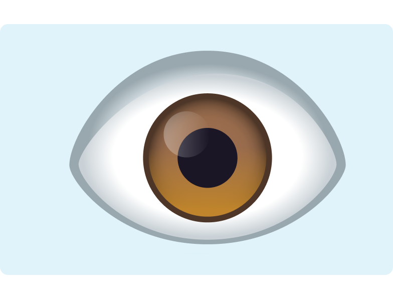 Image on an emoji of an eye on a light blue background