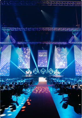 Image of the stage at the Deloitte Top 200 Awards