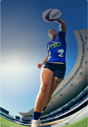 Image of woman playing Rugby