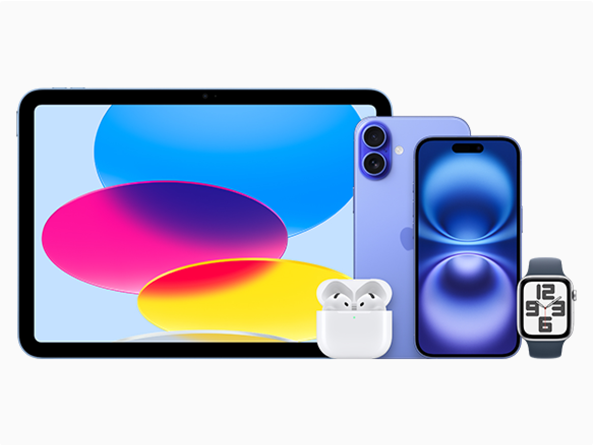 Image of the iPhone smart phone collection on a blue background