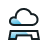 Icon of a cloud with a landline phone underneath