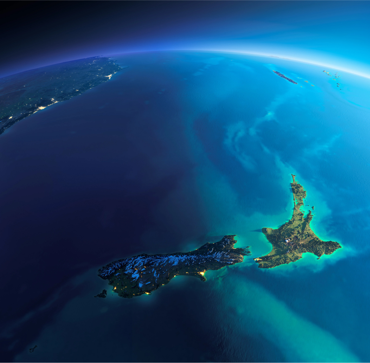 Satellite image of New Zealand