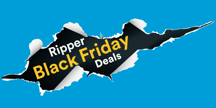 black friday deals on a black background with a blue border around it