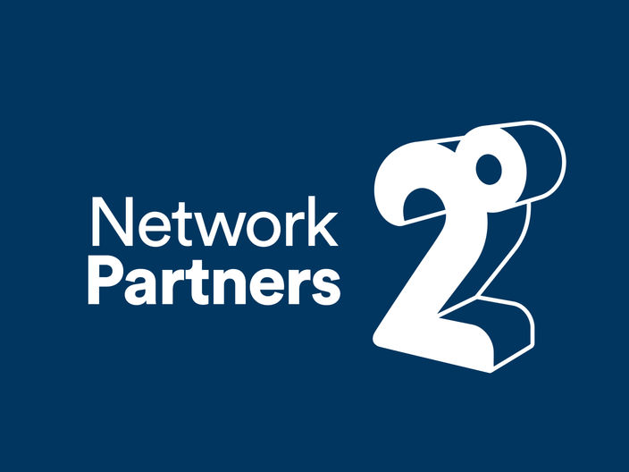 network partners logo on a dark blue background
