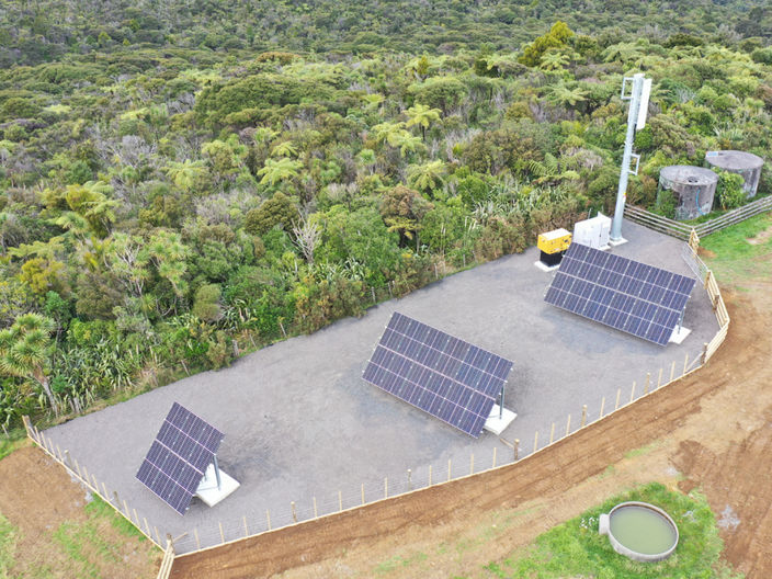 drone shot of a rural cell site